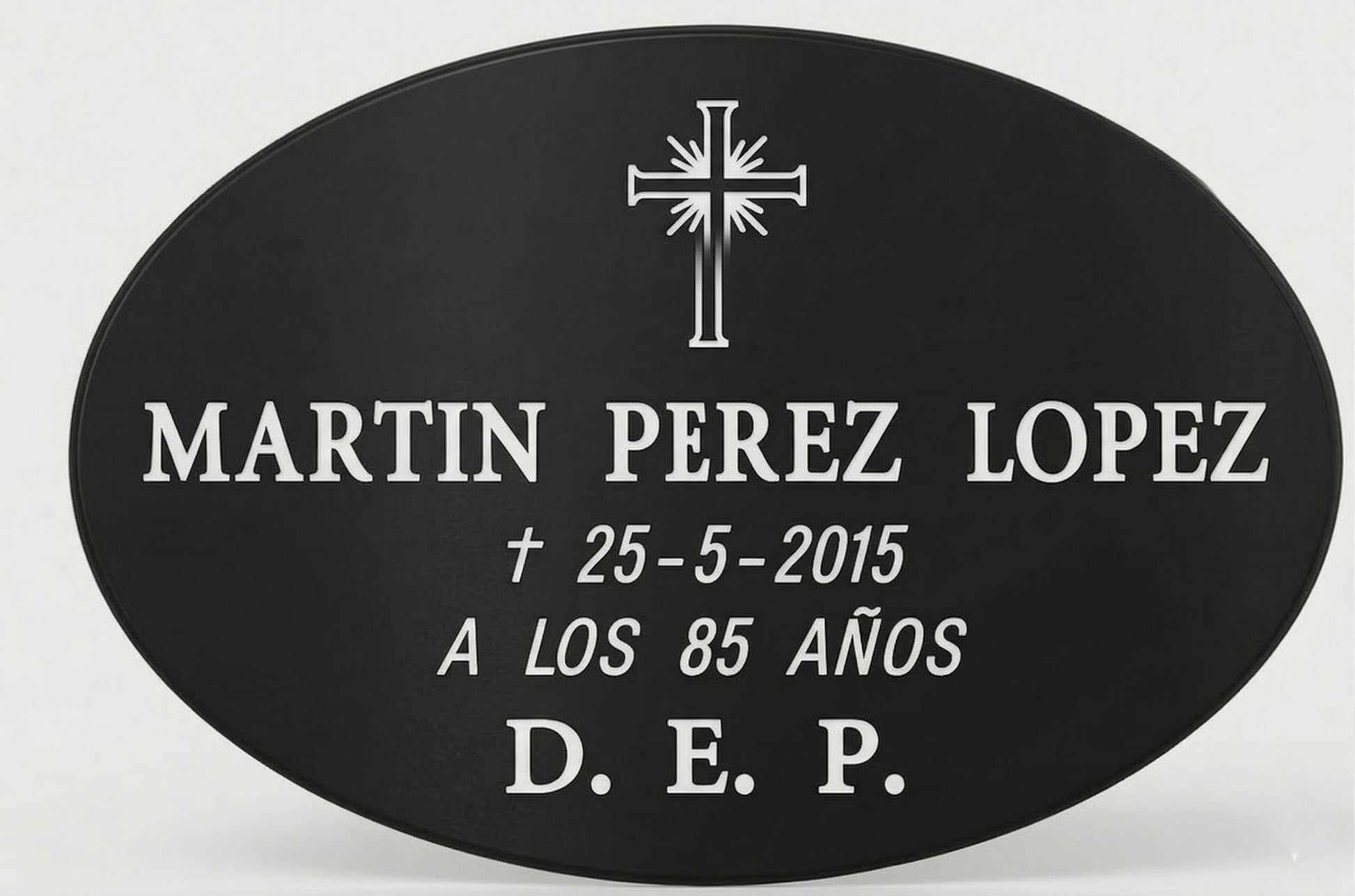 Placas de aluminio negro Ovales con acabados premium – Grabado profesional