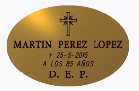 Placas de Aluminio OVAL con Grabado Profesional Incluido / Envío nacional 