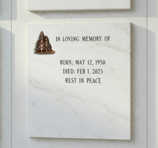 Los Abetos BR 1937 están elaborados en bronce de alta calidad, especialmente diseñados para la decoración de lápidas y monumentos funerarios. 