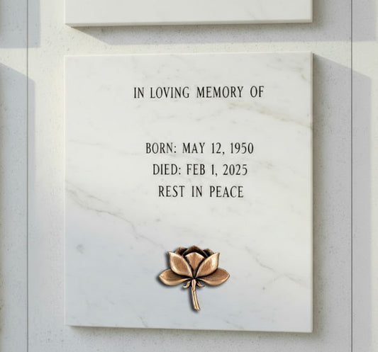 Flor de Loto en Bronce de 10 cm para Decoración de Lápidas y Columbarios