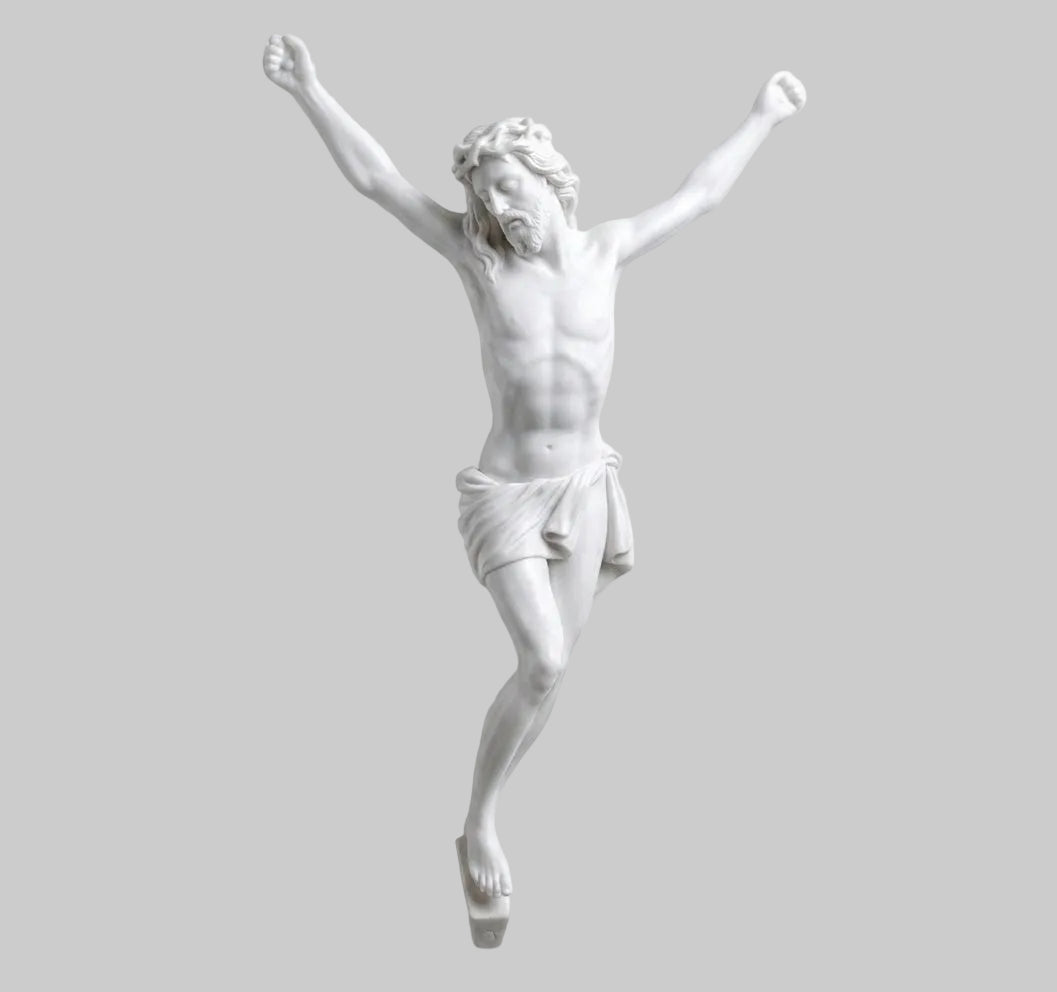 Figura de Cristo en marmolina de 24 cm para la decoración de lápidas. Resistente, apta para uso exterior y envío a toda España.