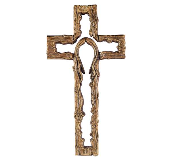 Cruz de bronce fundido de 51 cm con relieve de la cara de Cristo modelo BR 2016, diseño artístico para decoración de lápidas grandes y panteones.