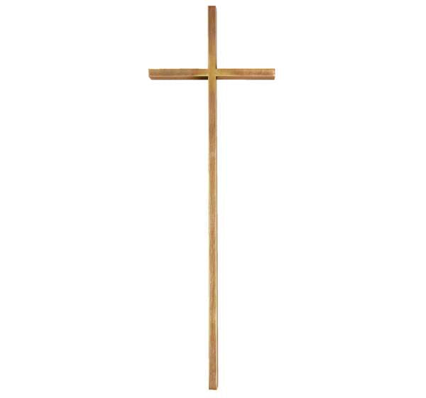 Cruz de bronce modelo BR 2172 disponible en tamaños desde 20 cm hasta 80 cm, ideal para decoración de nichos, lápidas y panteones familiares