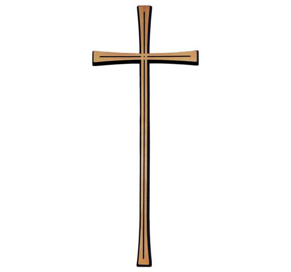 Cruz de bronce para lápidas disponible en seis tamaños. Fabricación en bronce macizo, fijación a pared y entrega inmediata desde stock. Envío a toda España.