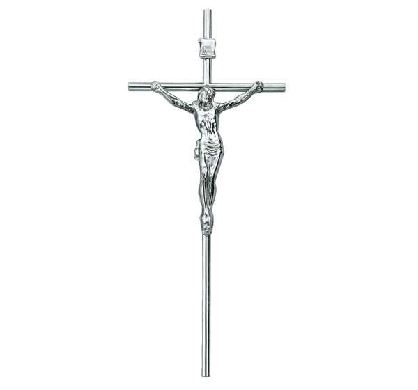 Cruz con Cristo en acero inoxidable para lápidas y nichos. Modelo AI 2320 en 35 cm. Alta resistencia al exterior, acabado duradero y envío a toda España.