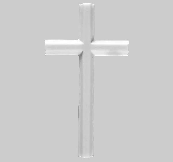 Cruz de marmolina de 12 cm para la decoración de lápidas y columbarios. Resistente y apta para uso exterior en cementerios.