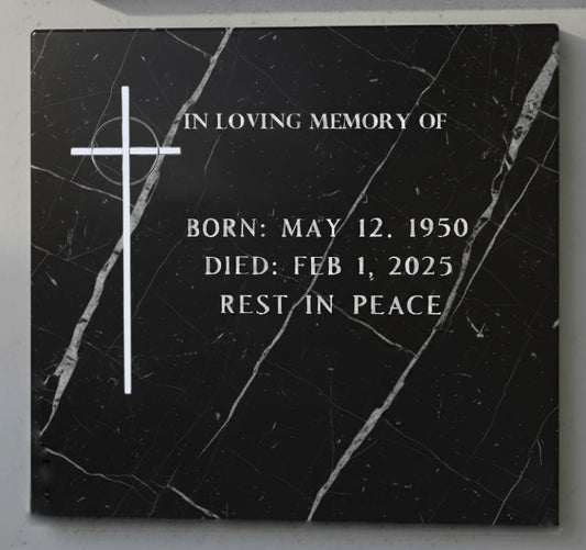 La cruz para decoración de lápidas modelo AI 2146 está fabricada en acero inoxidable de alta calidad