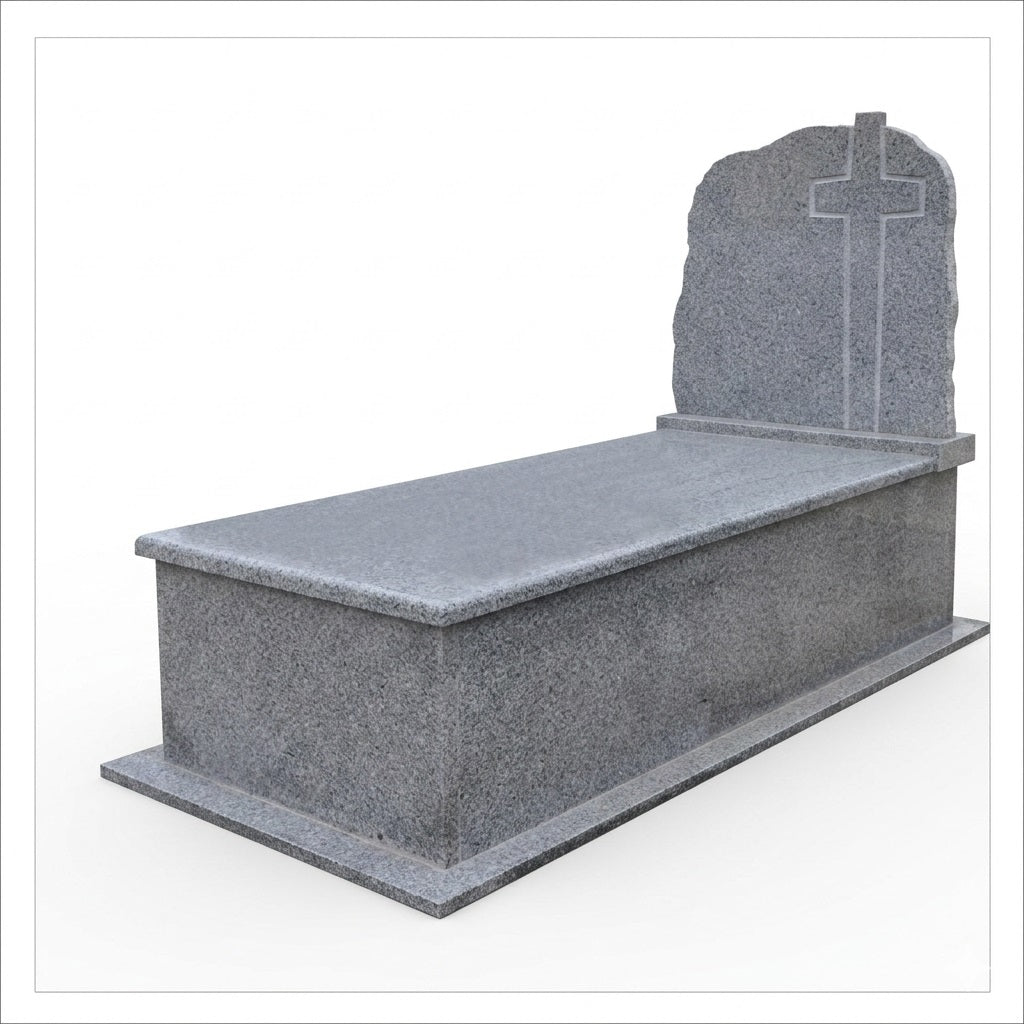 Lápida de Granito con Cruz Labrada de 5 cm. | Modelo LA 105 Madrid