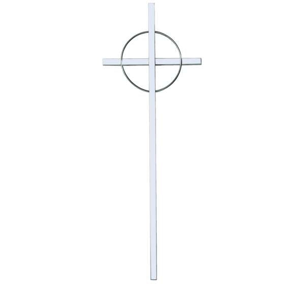 Cruz de acero inoxidable para decoración de lápidas. Modelo AI 2146 en 45 cm. Alta resistencia al exterior, acabado duradero y envío a toda España.