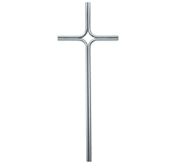 Cruz de acero inoxidable para lápidas y nichos. Modelo AI 2313 en 48 cm. Resistente a la intemperie, acabado duradero y envío a toda España.