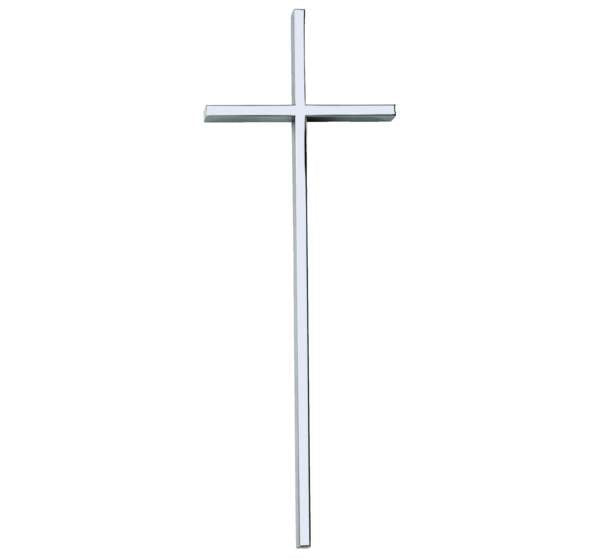 Cruz con Cristo en acero inoxidable para lápidas y nichos. Disponible en 17, 20, 25, 40 y 48 cm. Alta resistencia exterior y envío a toda España.