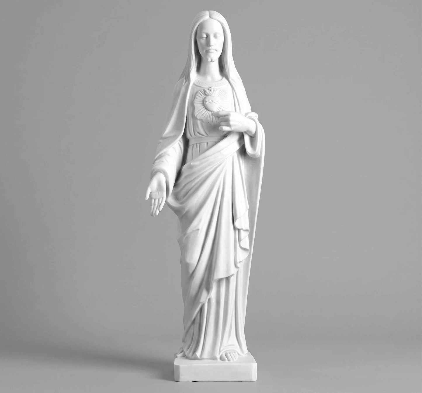 Escultura en Marmolina del Sagrado Corazón de Jesús de 62 y 95 cm