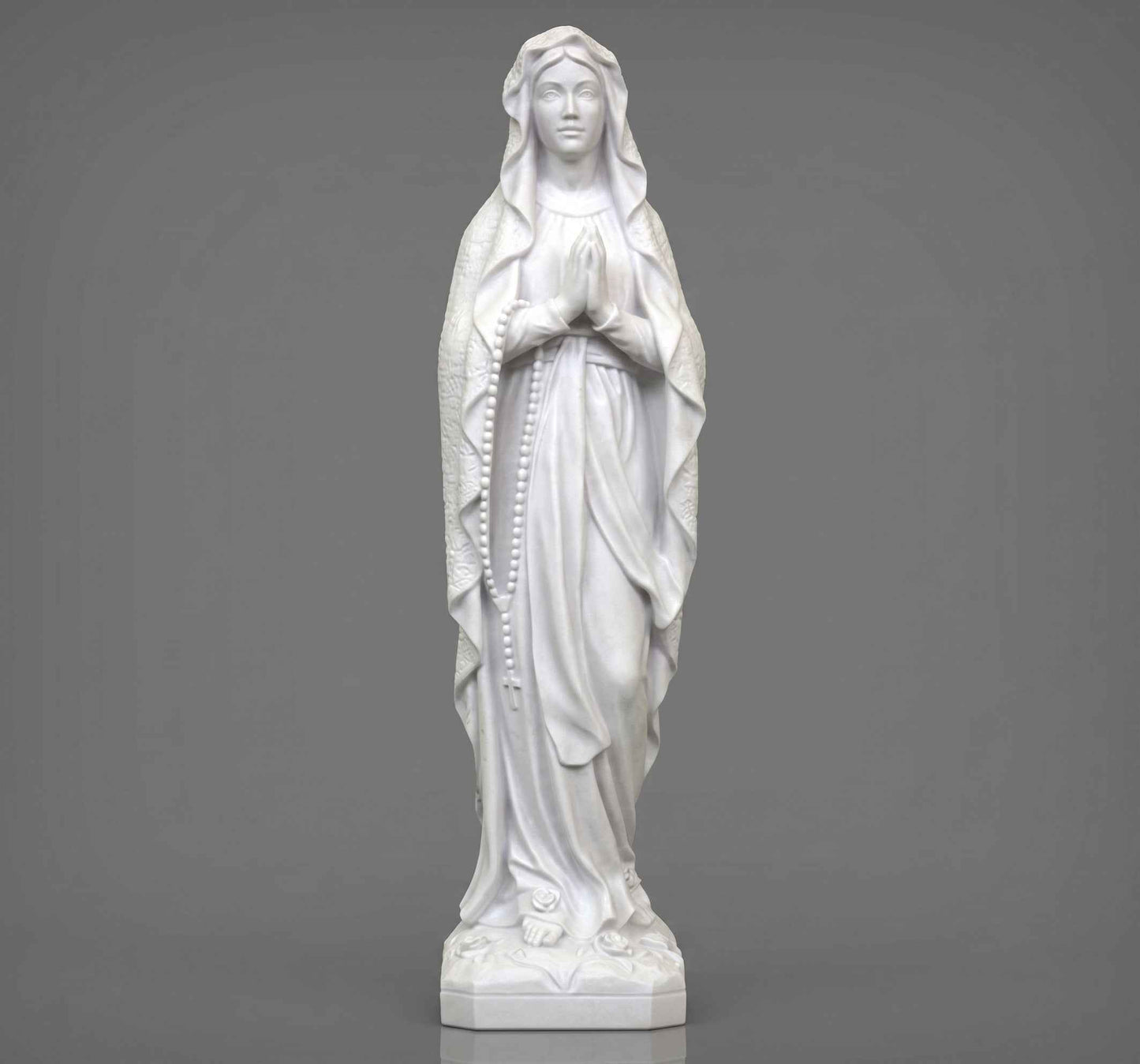 Escultura de la Virgen de Lourdes en Marmolina de 105 cm