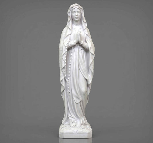 Escultura de la Virgen de Lourdes en Marmolina de 105 cm