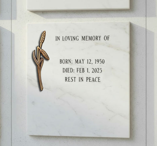 Las Espigas BR 1955 están elaboradas en bronce de alta calidad, diseñadas especialmente para la decoración de lápidas y monumentos funerarios.