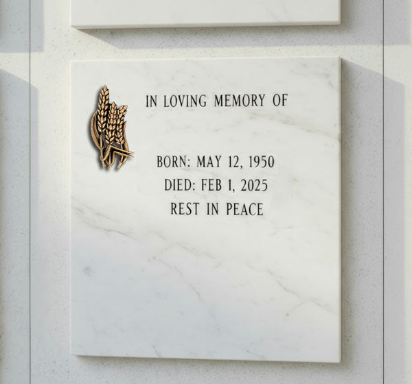 Las Espigas BR 1956 están elaboradas en bronce de alta calidad y diseñadas especialmente para la decoración de lápidas y monumentos funerarios.