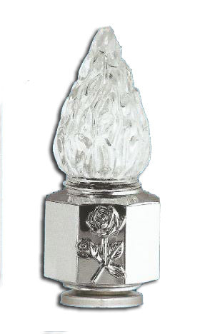 Farol funerario de acero inoxidable para lápidas con luz a pilas. Porta velas resistente para exterior, seguro y duradero. Envío a toda España.