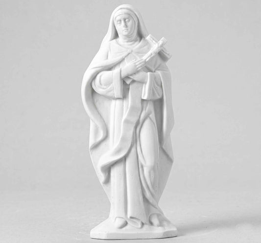 Compra la figura de Santa Teresa en marmolina de 31 cm. Una pieza de artesanía religiosa de alta calidad, perfecta para altares, hogares o colecciones.