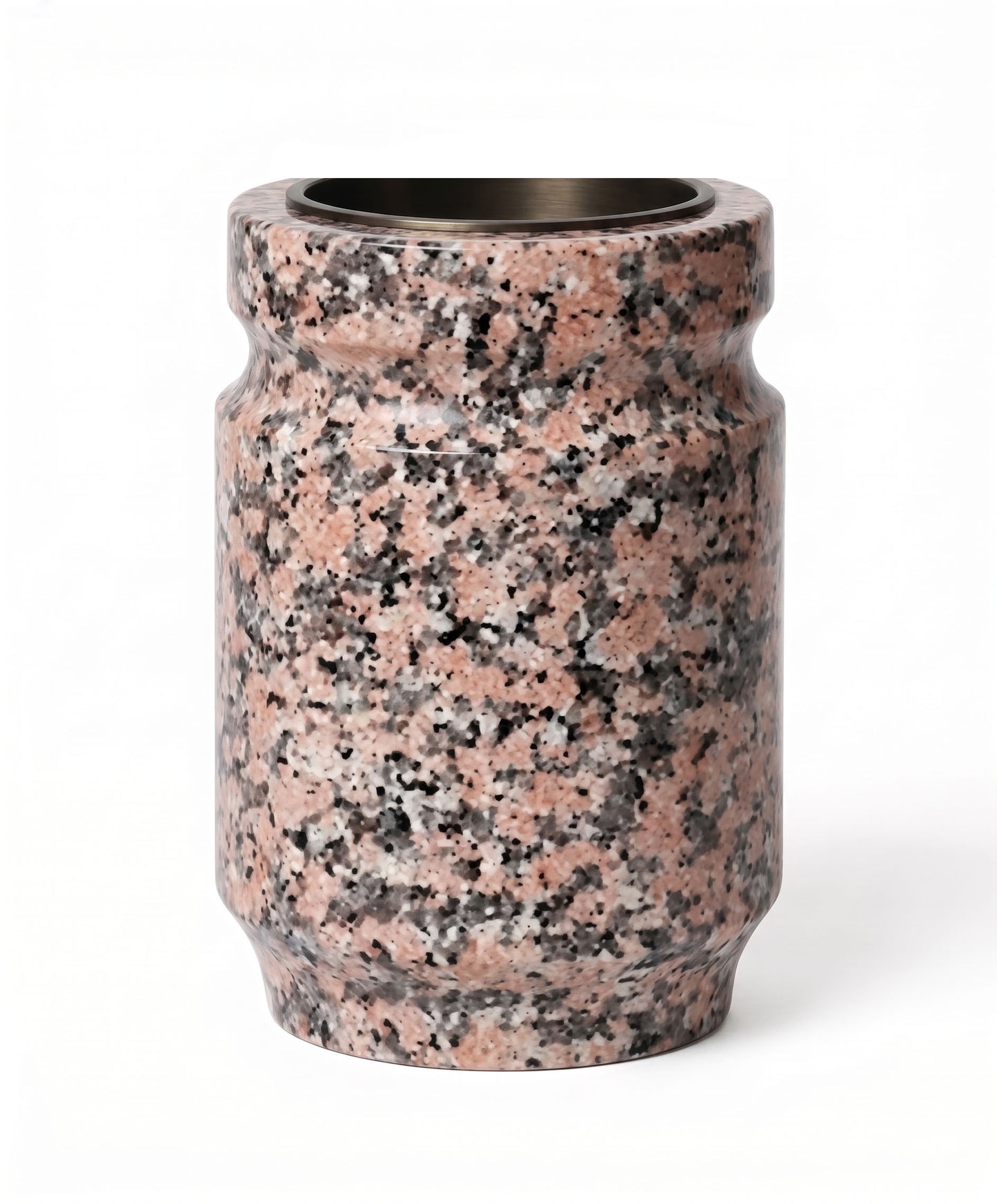 Jarrón 3/4 de granito con acabado clásico para nicho (18x12x10 cm). Mayor capacidad para flores con el fondo idóneo para lápidas. Envío rápido a toda España.