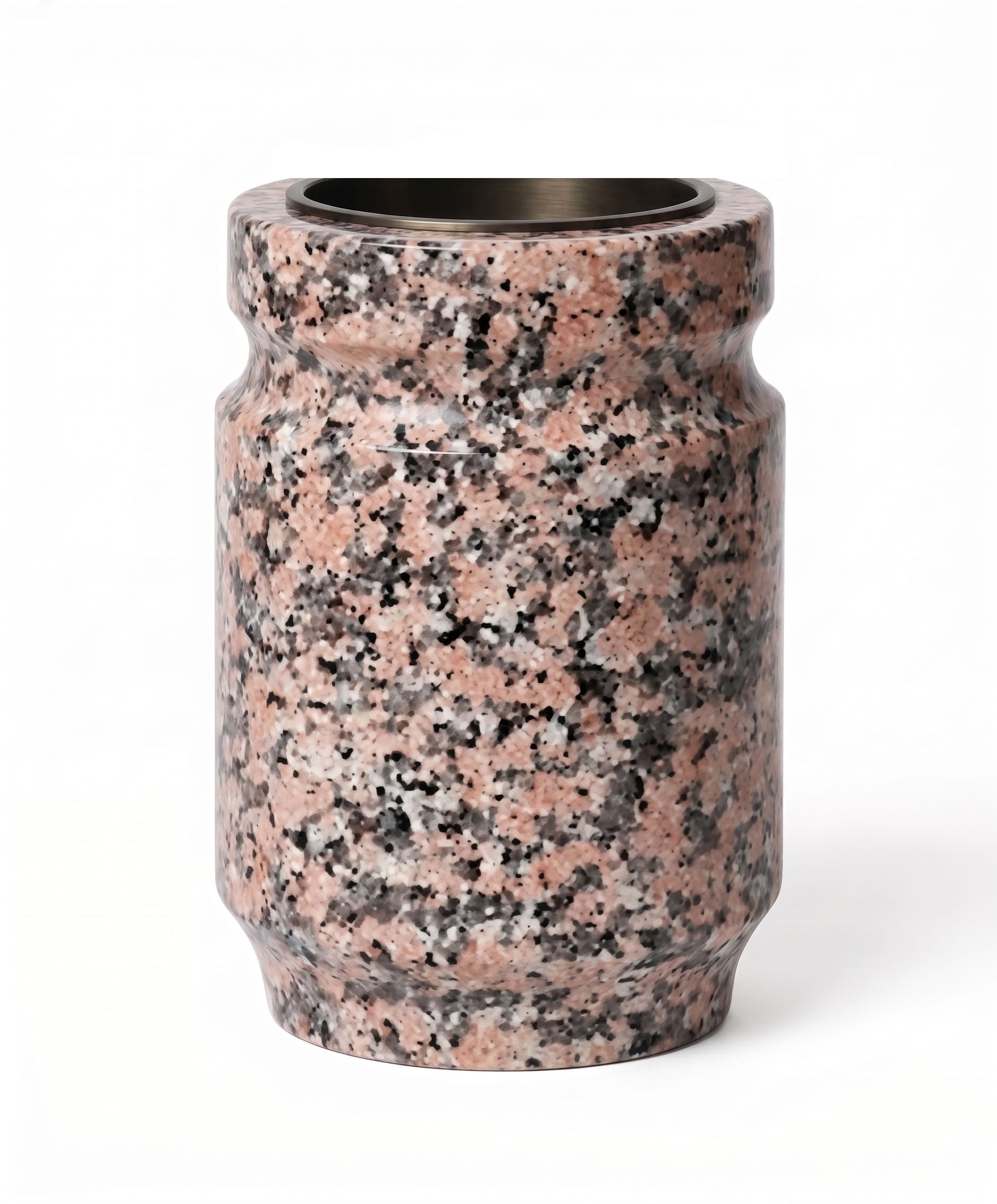 Jarrón 3/4 de granito con acabado clásico para nicho (18x12x10 cm). Mayor capacidad para flores con el fondo idóneo para lápidas. Envío rápido a toda España.