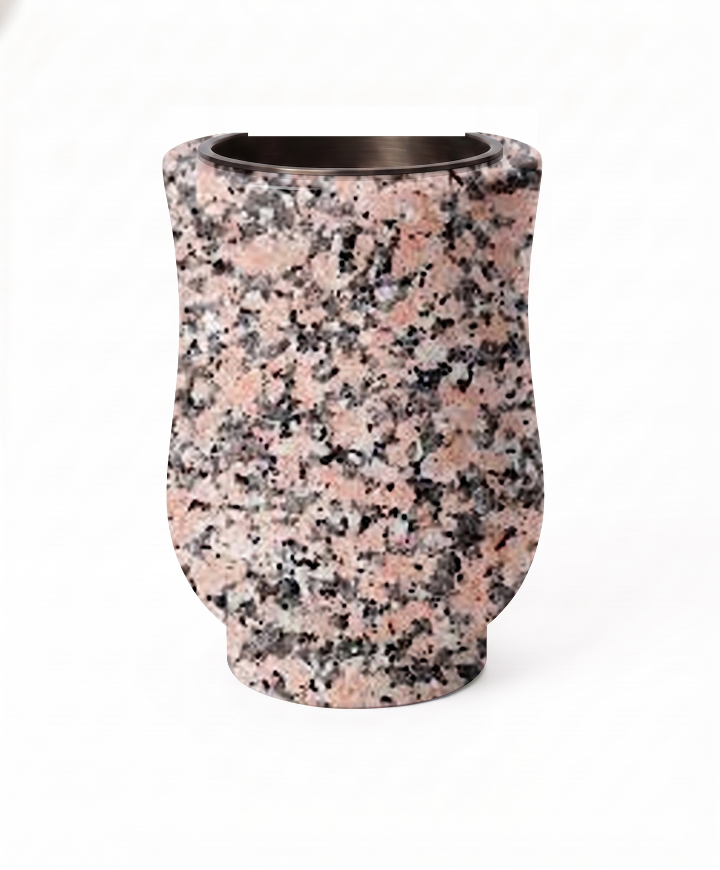 Jarrón 3/4 de granito con acabado copa para nicho (18x12x10 cm). Mayor capacidad para flores con el fondo idóneo para lápidas. Envío rápido a toda España.
