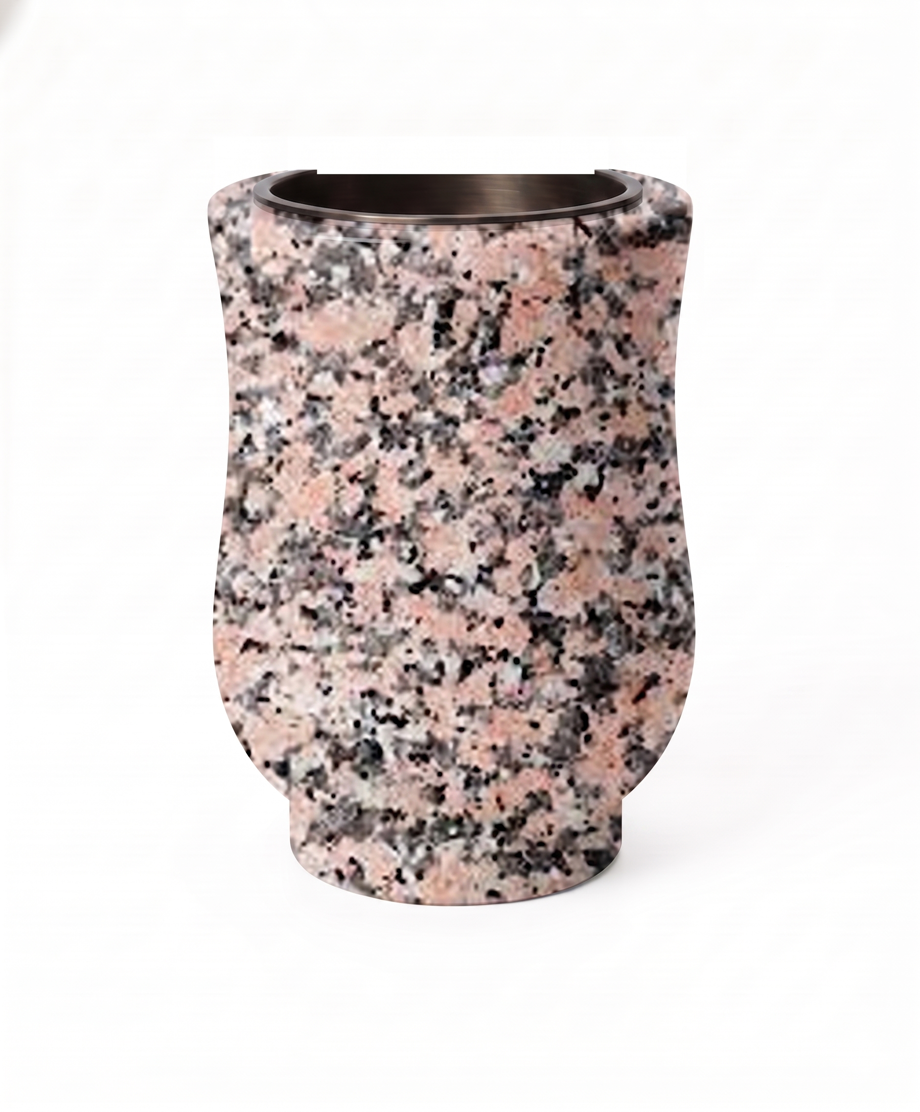 Jarrón 3/4 de granito con acabado copa para nicho (18x12x10 cm). Mayor capacidad para flores con el fondo idóneo para lápidas. Envío rápido a toda España.