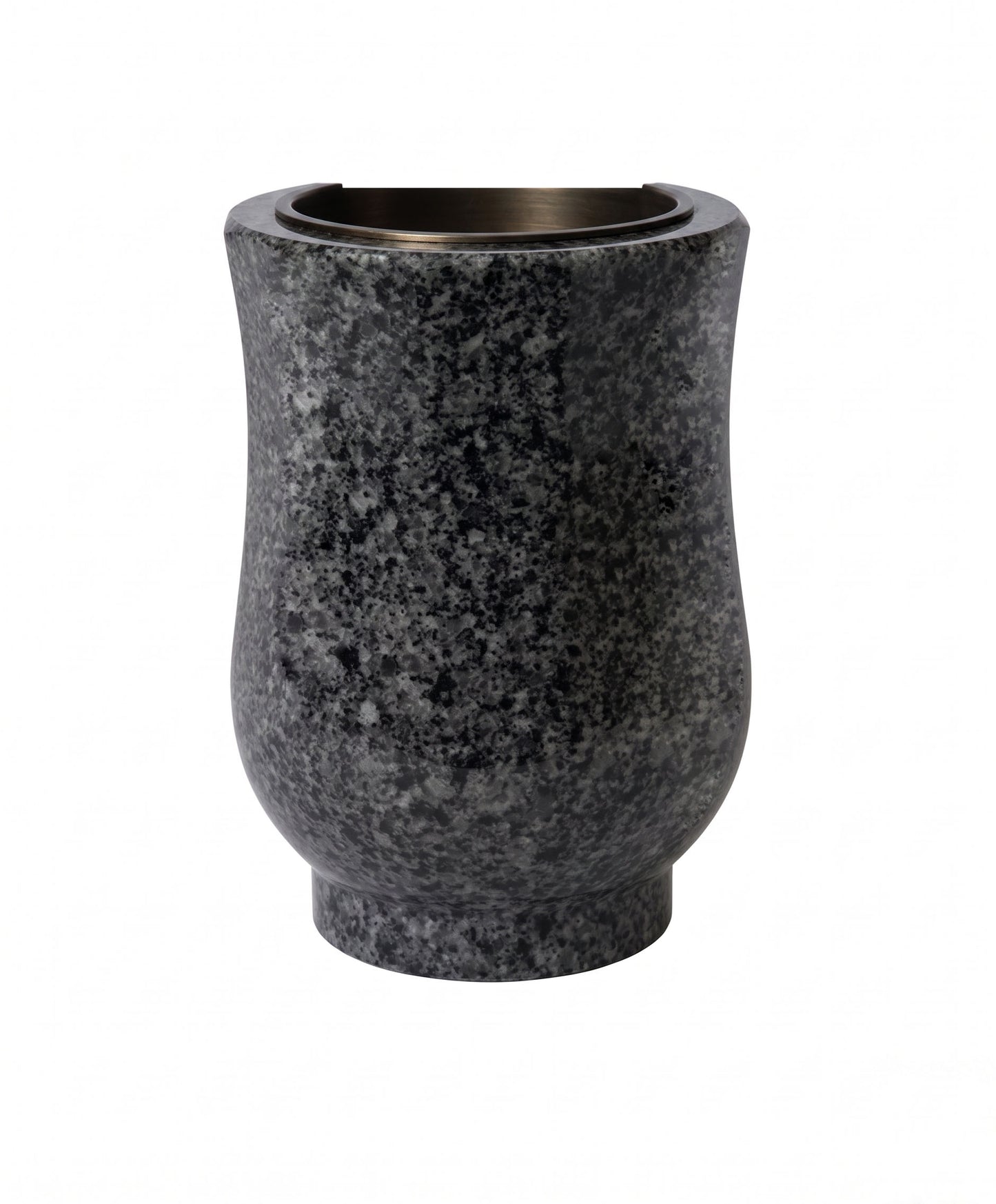 Jarrón 3/4 de granito con acabado copa para nicho (18x12x10 cm). Mayor capacidad para flores con el fondo idóneo para lápidas. Envío rápido a toda España.