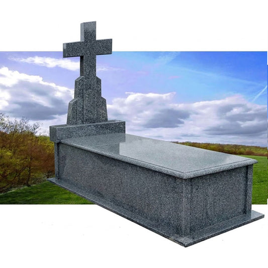 Lápida Modelo Italiano en Granito Gris Quintana de 5 cm. | Ref. LA 205 Madrid