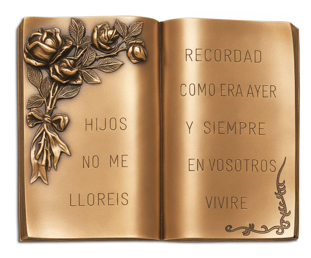 Libros de Bronce para Lápidas - Personalización y Grabado