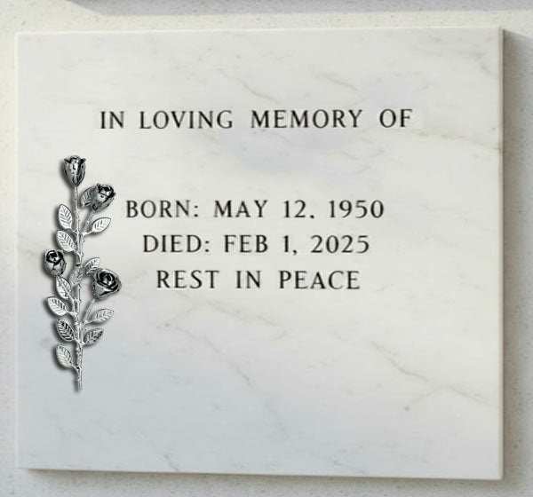 El Ramo de Rosas AI 355 está elaborado en acero inoxidable de alta calidad, un material resistente, limpio y preparado para soportar la intemperie