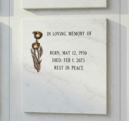 El Ramillete de Flores BR 1347 está elaborado en bronce de alta calidad y especialmente diseñado para la decoración de lápidas y monumentos funerarios