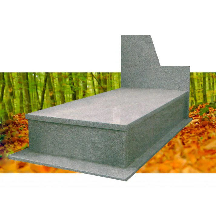 Lápida Modelo Tipo L en Granito gris Quintana de 5 cm | Ref. LA 030 Madrid