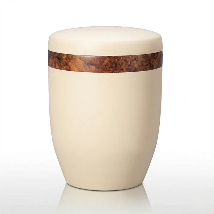 rna funeraria blanca Ref. 6265 con tira decorativa efecto madera, precio económico