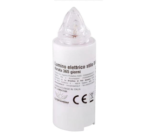 Vela LED con luz parpadeante y hasta 1 año de duración. Ideal para faroles de lápidas y cementerios, sin llama ni cera. Envío rápido a toda España.
