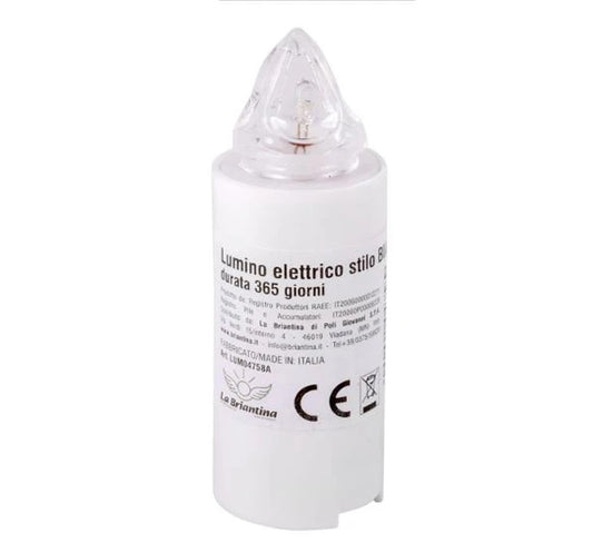 Vela LED con luz parpadeante y hasta 1 año de duración. Ideal para faroles de lápidas y cementerios, sin llama ni cera. Envío rápido a toda España.