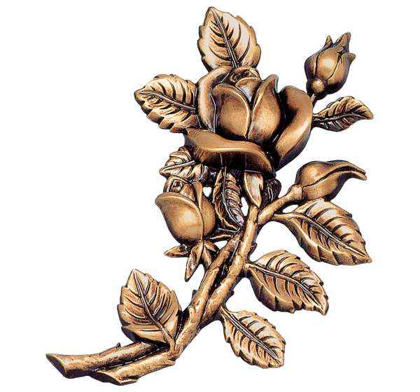 Ramo de Rosas en Bronce de 18 cm. para Decoración de Lápidas