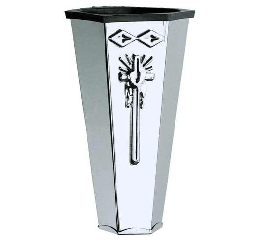 Jarrón Funerario de Acero Inox con Cruz 17 cm Lápidas