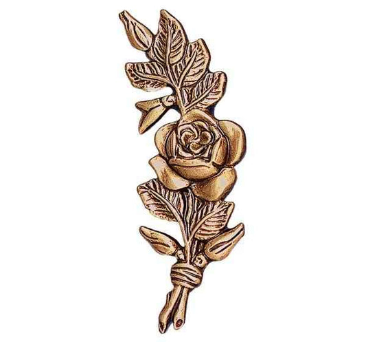 Ramillete con Rosa en Bronce de 6 y 12 cm para Decoración de Lápidas y Columbarios