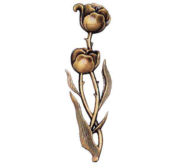 Ramillete de flores en Bronce de 18 cm. para Decoración de Lápidas y Columbarios