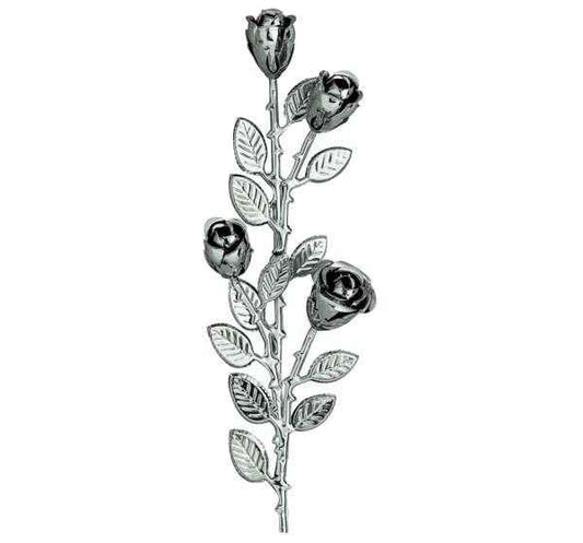 Ramo de Rosas en Acero Inoxidable de 36 cm. para Decoración de Lápidas