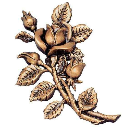 Ramo de Rosas en Bronce de 18 cm. para Decoración de Lápidas