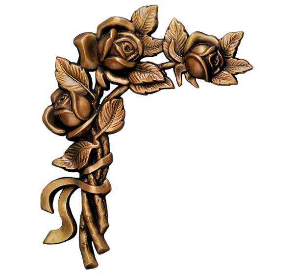 Ramo de Rosas en Bronce de 22 cm. para Decoración de Lápidas