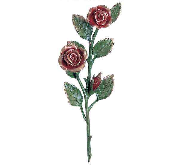 Ramo de Rosas en Bronce Pintado a Mano de 26 cm.