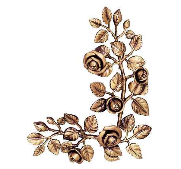 Ramo de Rosas en Bronce de 34 cm. para Decoración de Lápidas