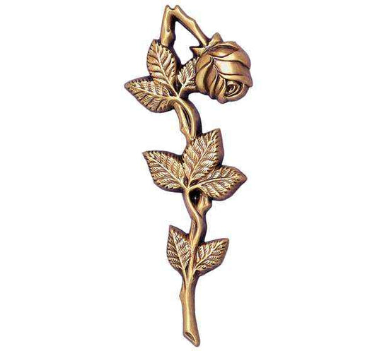 Rosa Partida en Bronce de 25 cm. para Decoración de Lápidas y Columbarios