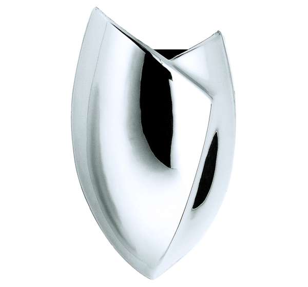 Jarrón funerario moderno de 21 cm en acero inoxidable. Diseño elegante y estilizado de alta resistencia, perfecto para colocar flores en lápidas y nichos.