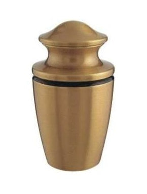 Relicario mini urna UR 3687 fabricado en bronce de alta calidad para cenizas, con acabado sobrio y diseño elegante para conmemoración espiritual.