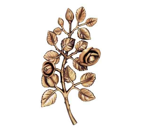 Ramo Mediano de Rosas en Bronce de 28 cm. para Decoración de Lápidas