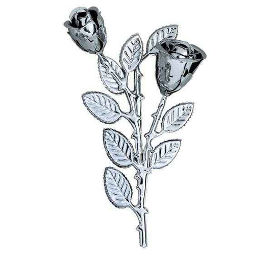 Ramo de Rosas en Acero Inoxidable de 22 cm. para Decoración de Lápidas